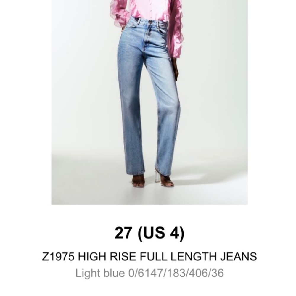Zara straight fit super high rise straight leg